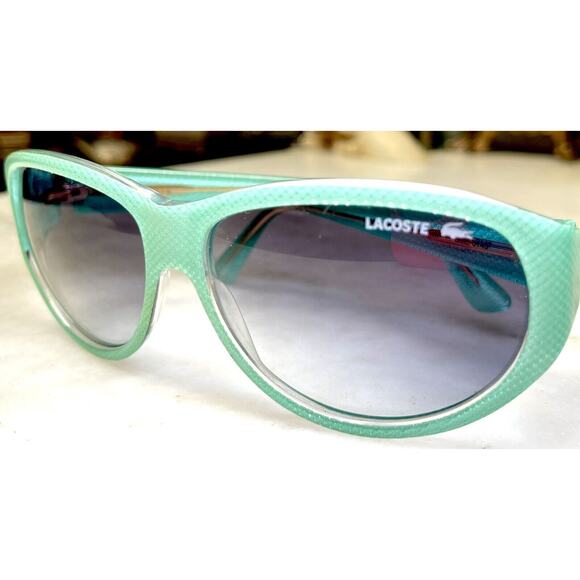 Lacoste Vintage Mint Green Gold Sunglasses 1990’s Green Pattern - Picture 7 of 16